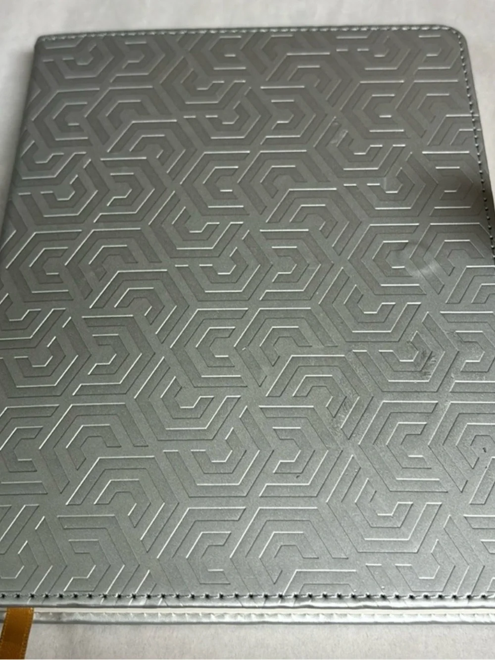 New Journal Silver Color Gray Geometric 6”X8” Lined Page Journal Book Notebook